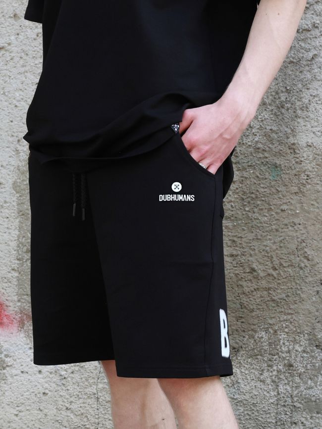 Men&rsquo;s Oversize Suit - Shorts and T-shirt &ldquo;Bass in My Face&rdquo;, Black, XS-S