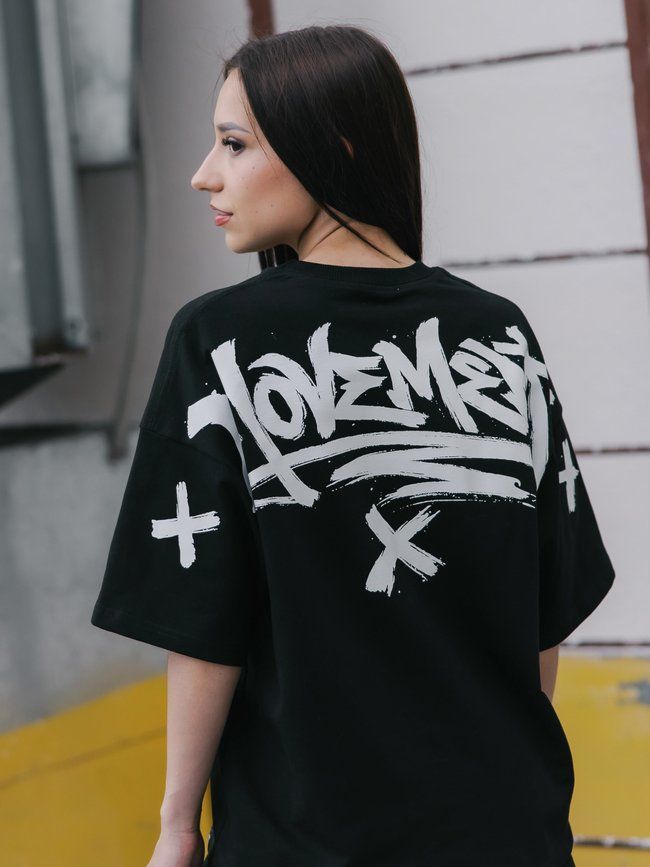 Women's T-shirt Oversize &ldquo;Movement&rdquo;, Black, S