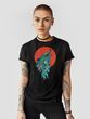 Women's T-shirt with wolf "Siromanyts", Black, M