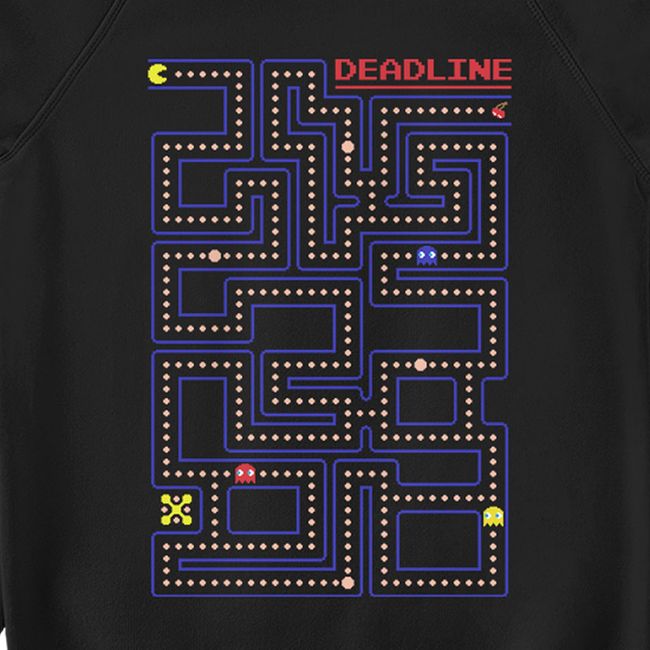 Funny Sweatshirt “Deadline”, Black, M