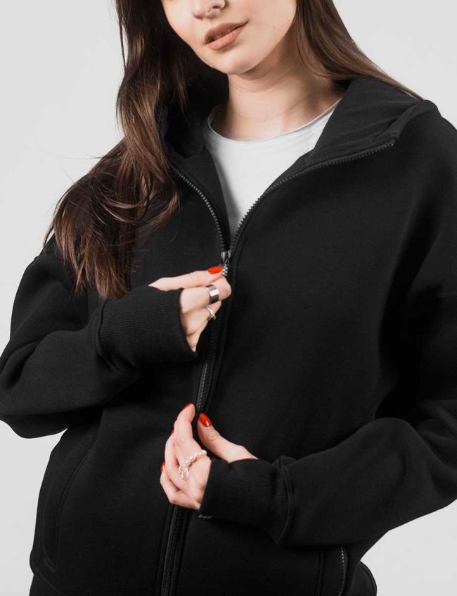 Women's tracksuit set with t-shirt oversize “Hardly good”, Black, 2XS, XS (99  cm)