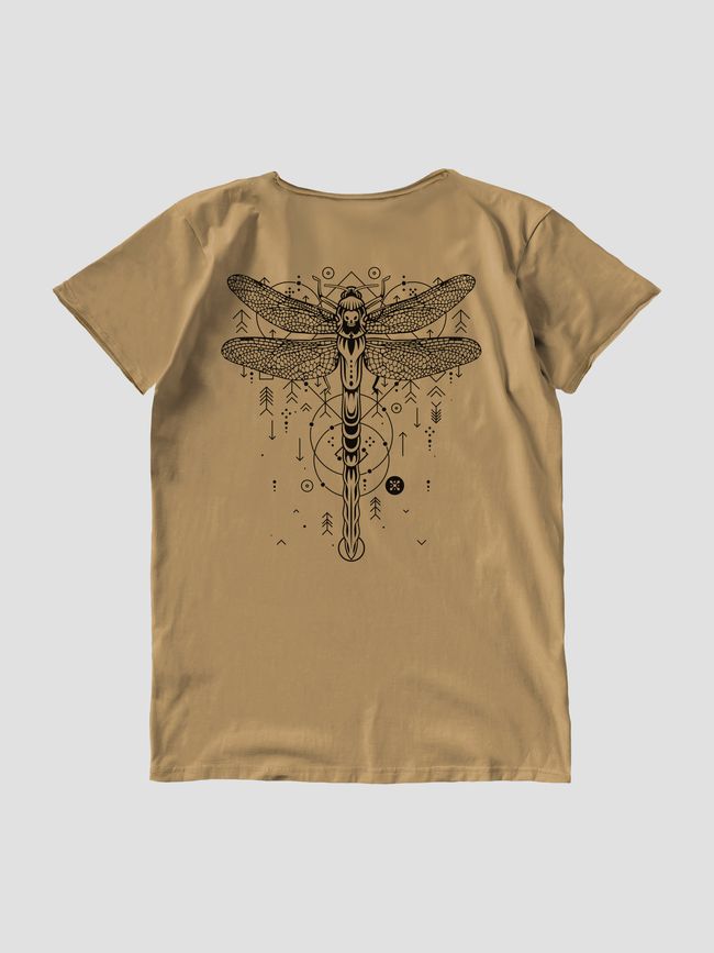 Women's T-shirt "Dragonfly", Cappuccino, M