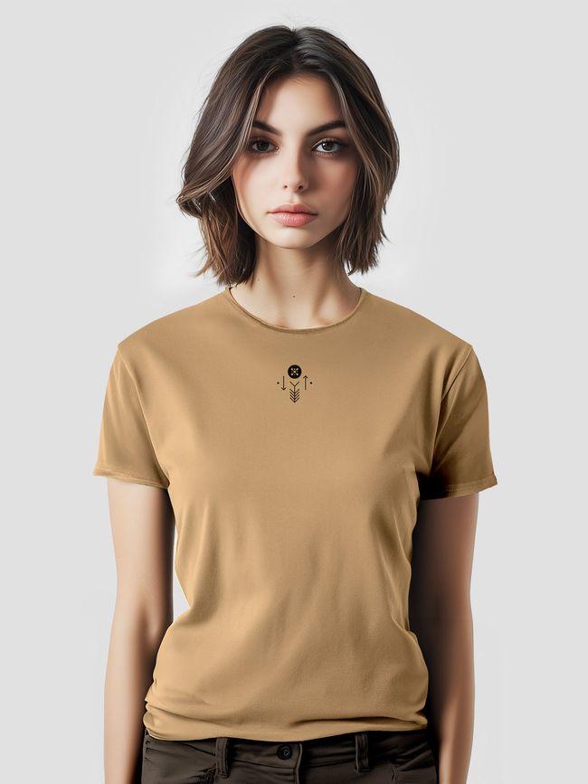 Women's T-shirt "Dragonfly", Cappuccino, M