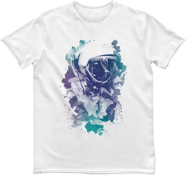 Men's T-shirt "Space Dog Laika", White, XS