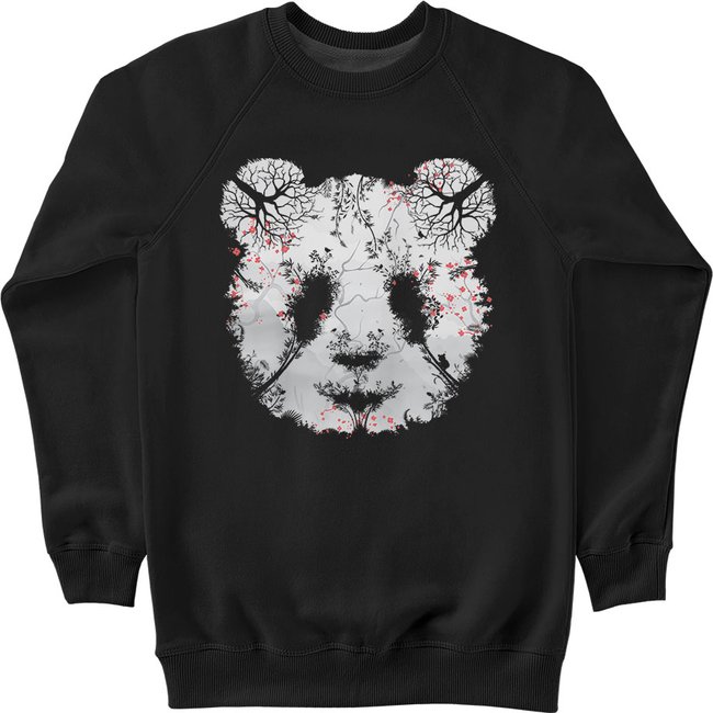 Women's Sweatshirt "Forest Panda", Black, M