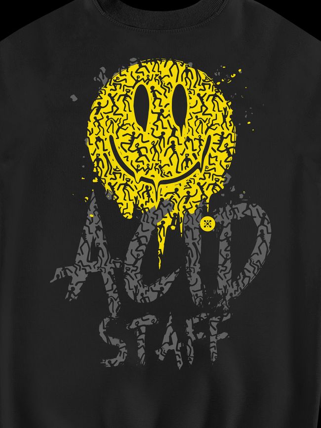 Men's Sweatshirt ”Acid House Staff”, Black, M