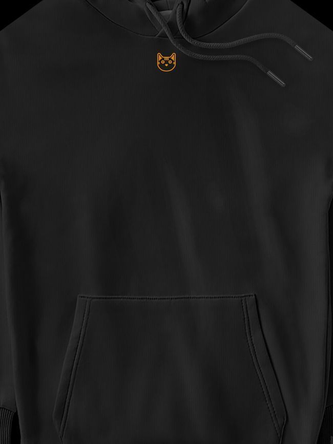 Men's Hoodie "Cats at Work (3SAB)", Black, M-L