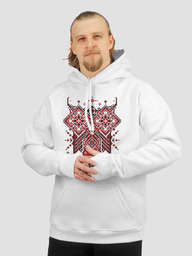 Hoodie "The Owl Owl", White, XS-S