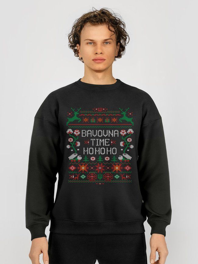 Men's Sweatshirt "Bavovna Time", Black, 2XL