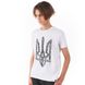 Men's T-shirt "Nation Code" with a Trident Coat of Arms, White, XS