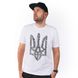 Men's T-shirt "Nation Code" with a Trident Coat of Arms, White, XS