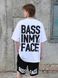 Men&rsquo;s Oversize Suit - Shorts and T-shirt &ldquo;Bass in My Face&rdquo;, Білий і Чорний, XS-S