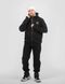 Men's tracksuit set with a Changeable Patch "Burning Kremlin Festival" Hoodie with a zipper, Black, XS-S, XS (99  cm)