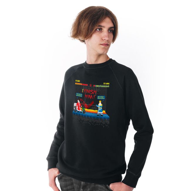 Men's Sweatshirt "St. Nicholas VS Ded Moroz", Black, M