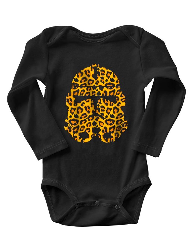 Kid's Bodysuite "Clone Leopard Skin", Black, 68 (3-6 month)