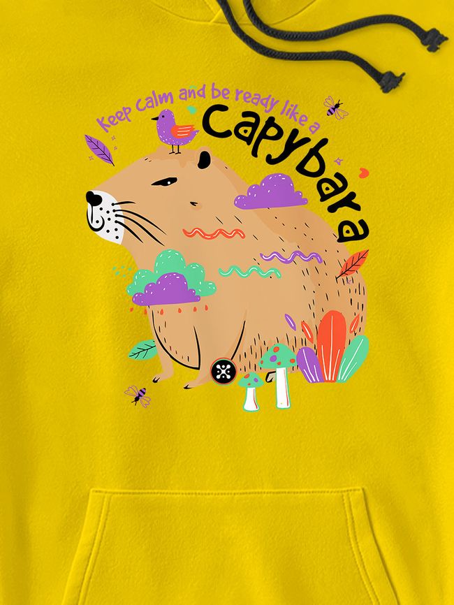 Kid's hoodie "Capybara", Light Yellow, XS (110-116 cm)