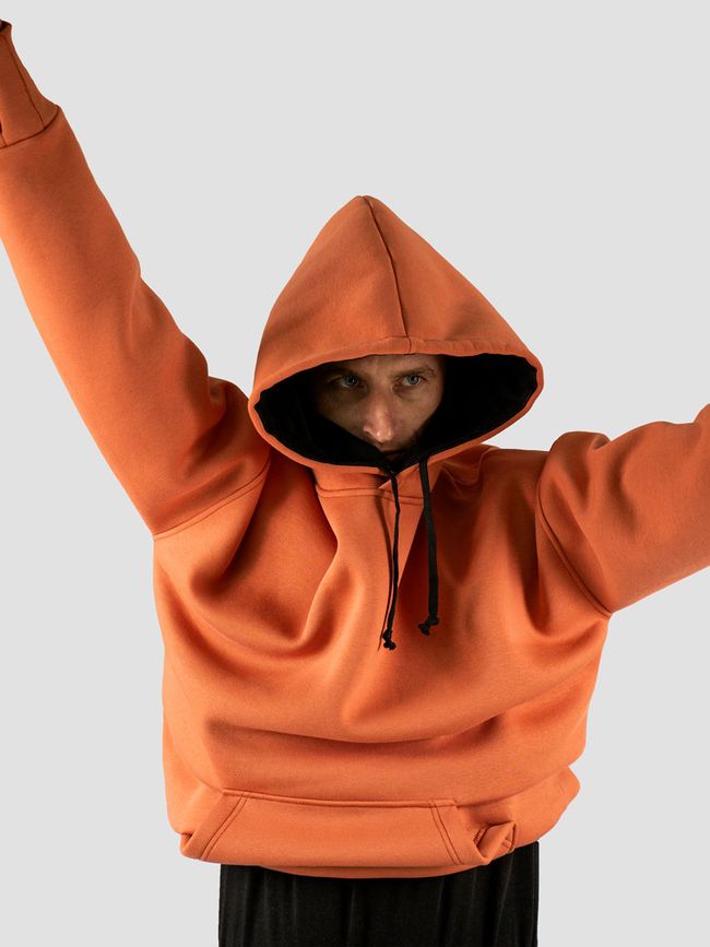 Men's suit hoodie brick orange and pants, Brick orange, M-L, L (108 cm)