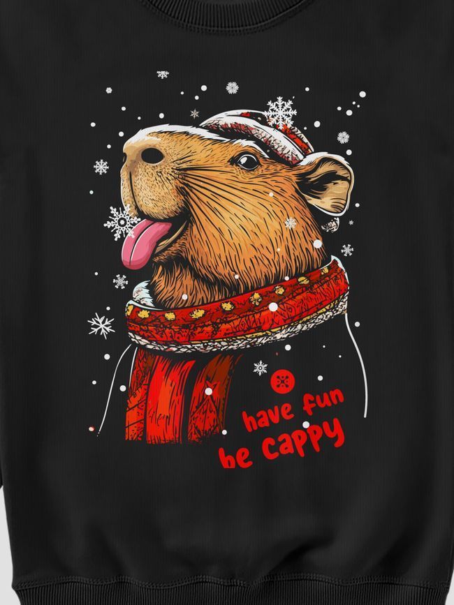 Women's Sweatshirt "Have Fun, be Cappy (Capybara)", Black, S