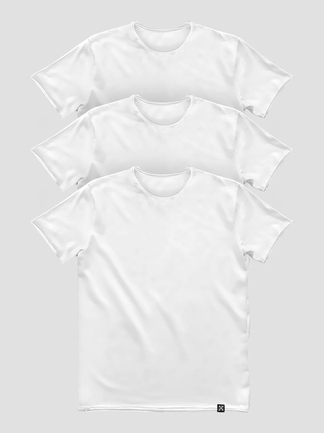 Сет з 3-х білих базових футболок "Білий", XS, Чоловіча