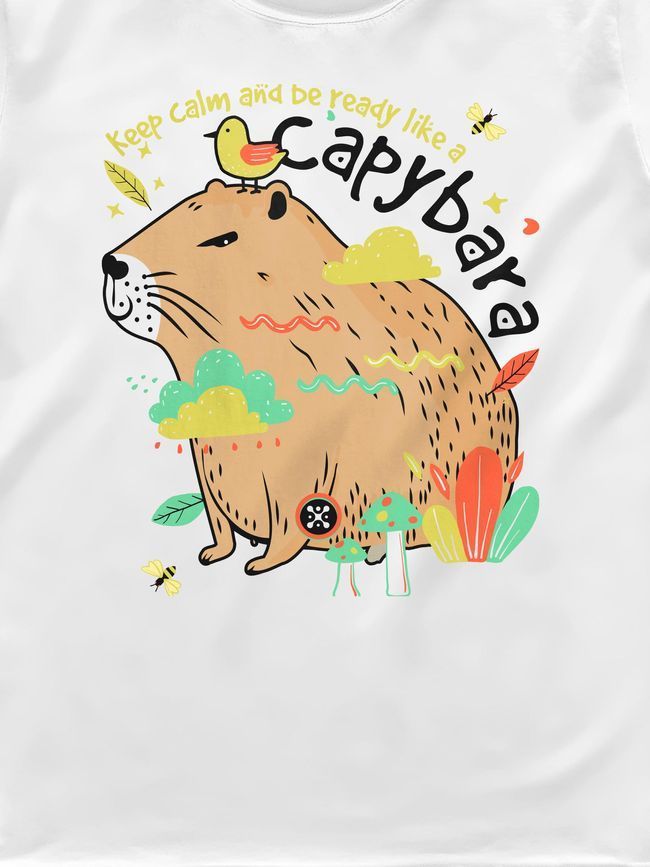 Футболка жіноча "Капібара", Білий, XS