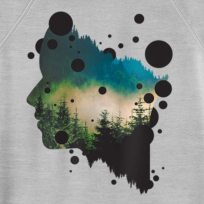Men's Sweatshirt "Carpathian Face", Gray, M