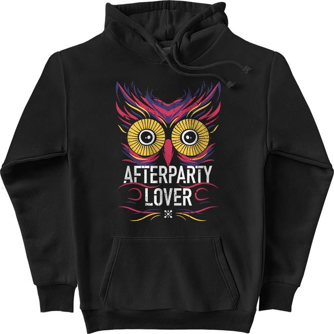 Men's Hoodie "Afterparty Lover", Black, M-L