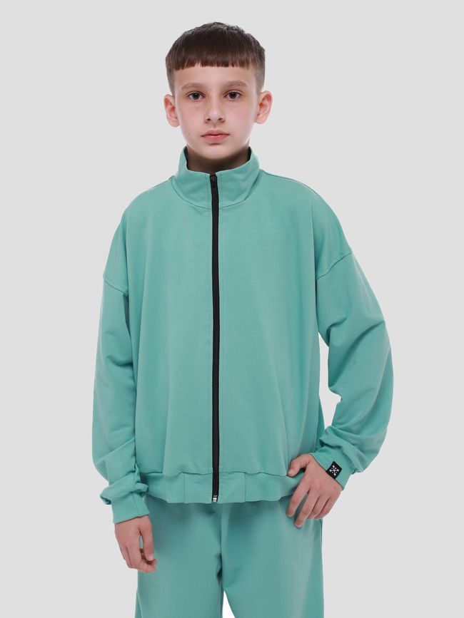 Kid's set Oversized with Zipper Sweatshirt and Pants Light emerald, Light emerald, 116