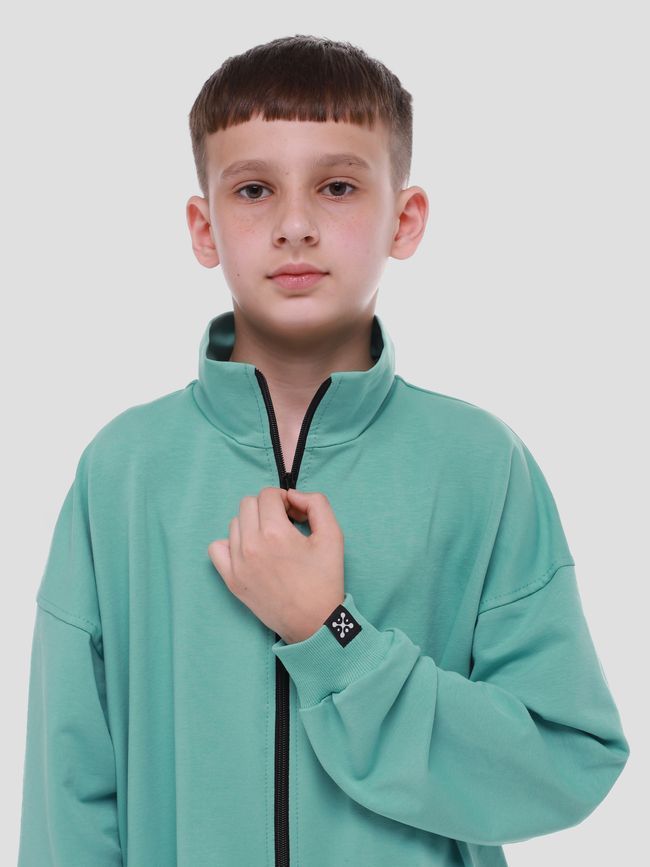 Kid's set Oversized with Zipper Sweatshirt and Pants Light emerald, Light emerald, 116