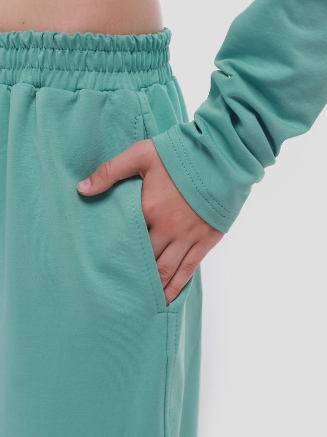 Kid's set Oversized with Zipper Sweatshirt and Pants Light emerald, Light emerald, 116