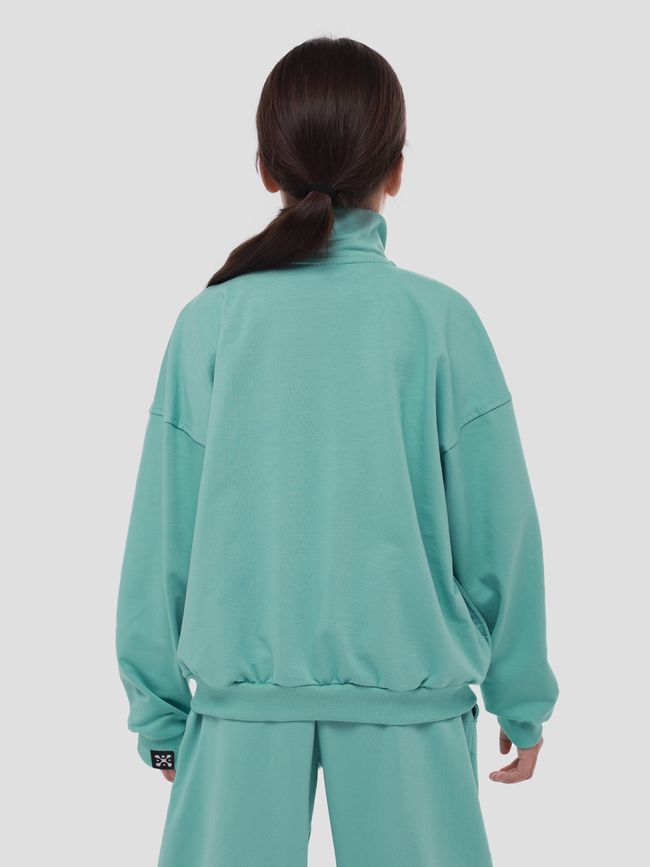 Kid's set Oversized with Zipper Sweatshirt and Pants Light emerald, Light emerald, 116