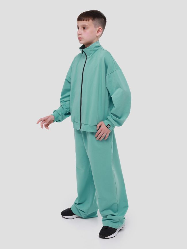 Kid's set Oversized with Zipper Sweatshirt and Pants Light emerald, Light emerald, 116