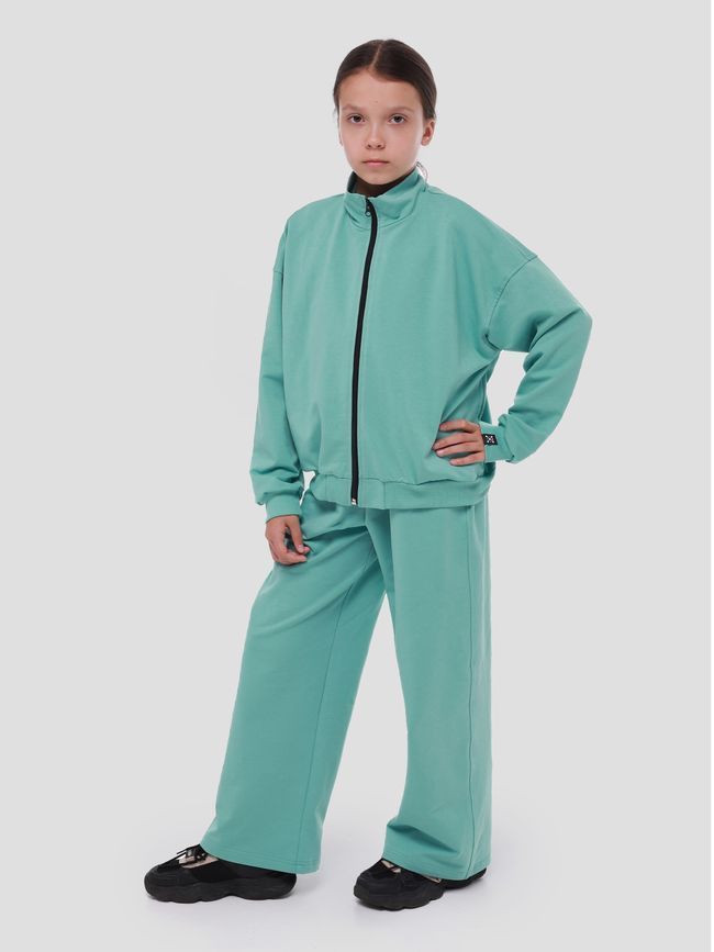 Kid's set Oversized with Zipper Sweatshirt and Pants Light emerald, Light emerald, 116