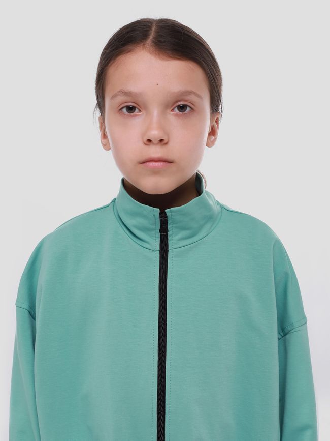 Kid's set Oversized with Zipper Sweatshirt and Pants Light emerald, Light emerald, 116