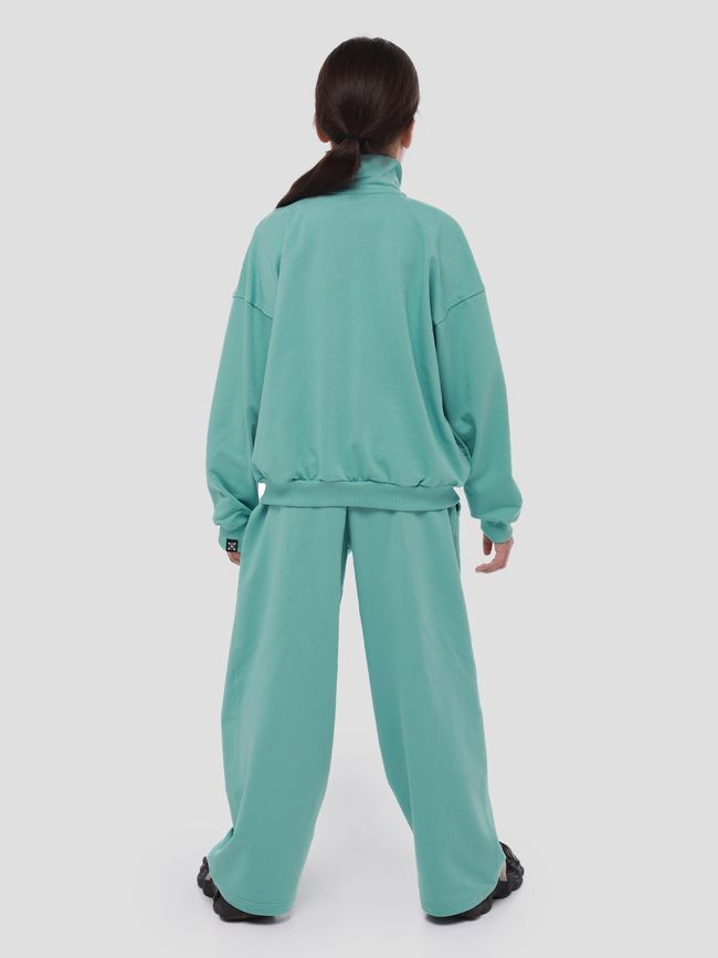Kid's set Oversized with Zipper Sweatshirt and Pants Light emerald, Light emerald, 116