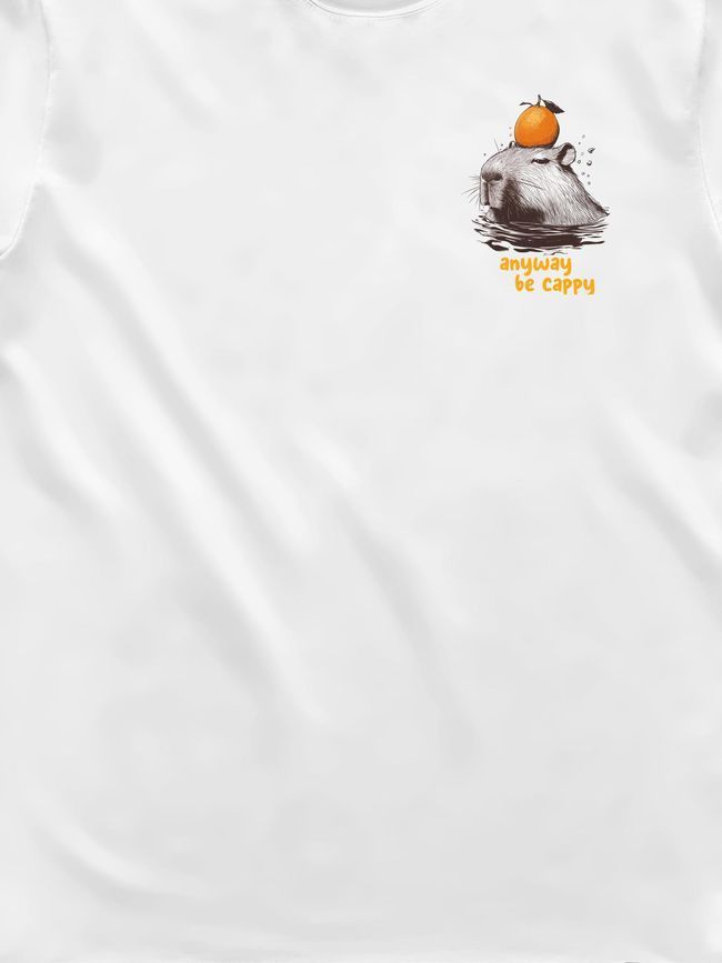 Men's T-shirt "Anyway, be Cappy (Capybara)", White, M