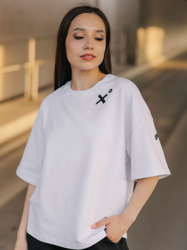 Women's T-shirt Oversize &ldquo;Movement&rdquo;, White, S