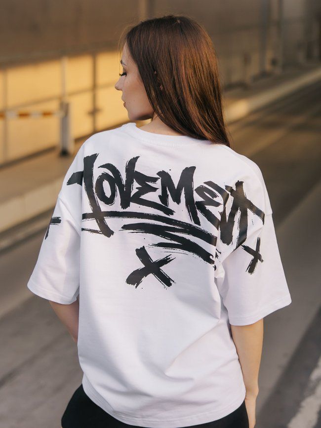 Women's T-shirt Oversize &ldquo;Movement&rdquo;, White, S