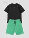 Men’s Oversize Suit - Shorts and T-shirt “Escape from Reality”, Black menthol, 2XS