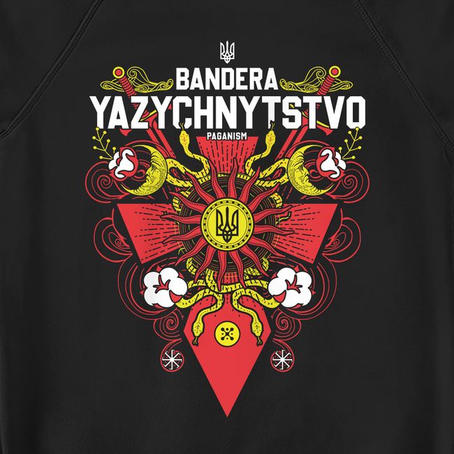 Світшот чоловічий "Bandera Yazychnytstvo", Чорний, M