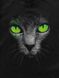 Футболка дитяча "Green-Eyed Cat", Чорний, XS (110-116 см)
