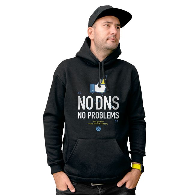 Худі чоловічий "No DNS No Problems" ﻿, Чорний, M-L