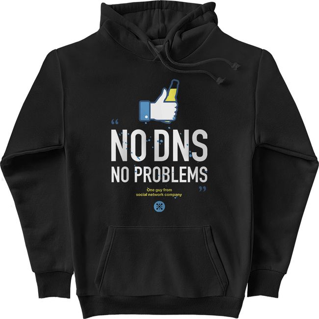 Men's Hoodie "No DNS No Problems", Black, M-L