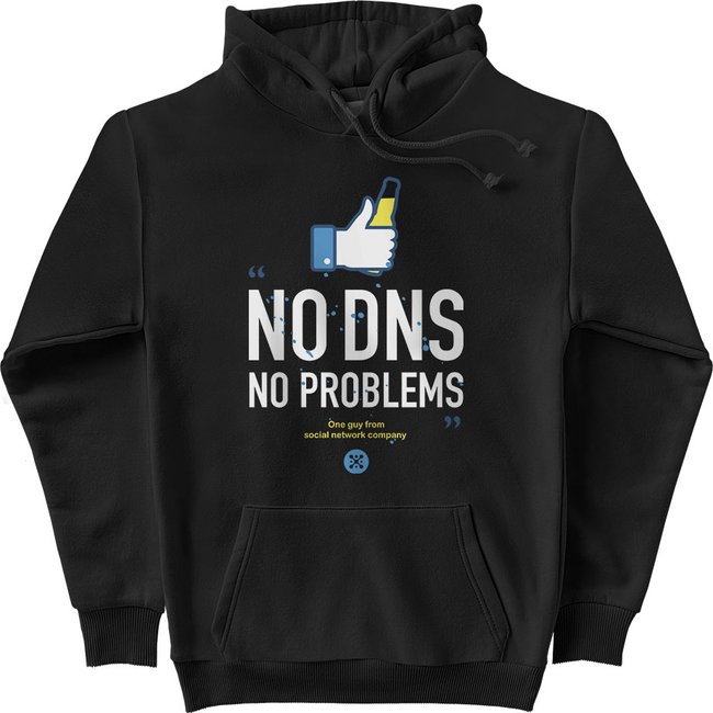 Худі чоловічий "No DNS No Problems" ﻿, Чорний, M-L