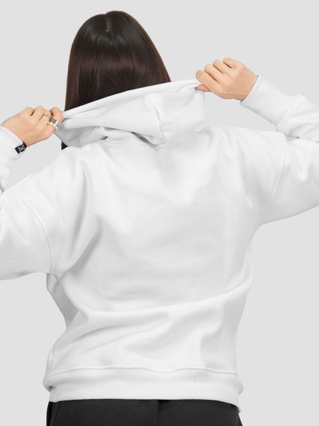 Hoodie &ldquo;Vyshnya (Cherry)&rdquo;, White, M-L
