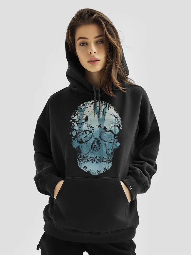 Худі жіночий "Forest Skull", Чорний, M-L