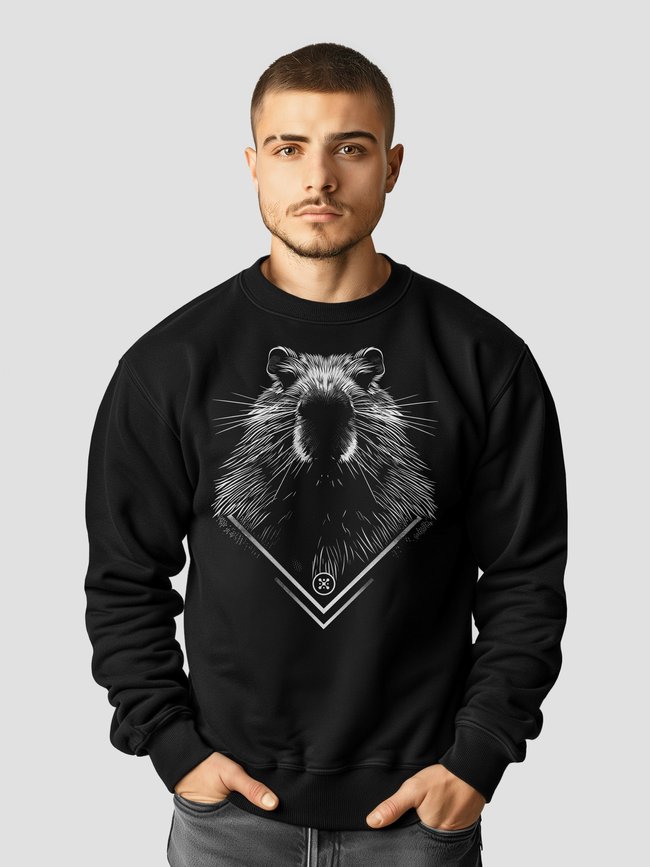 Men's Sweatshirt "Capybara Monochrome", Black, M