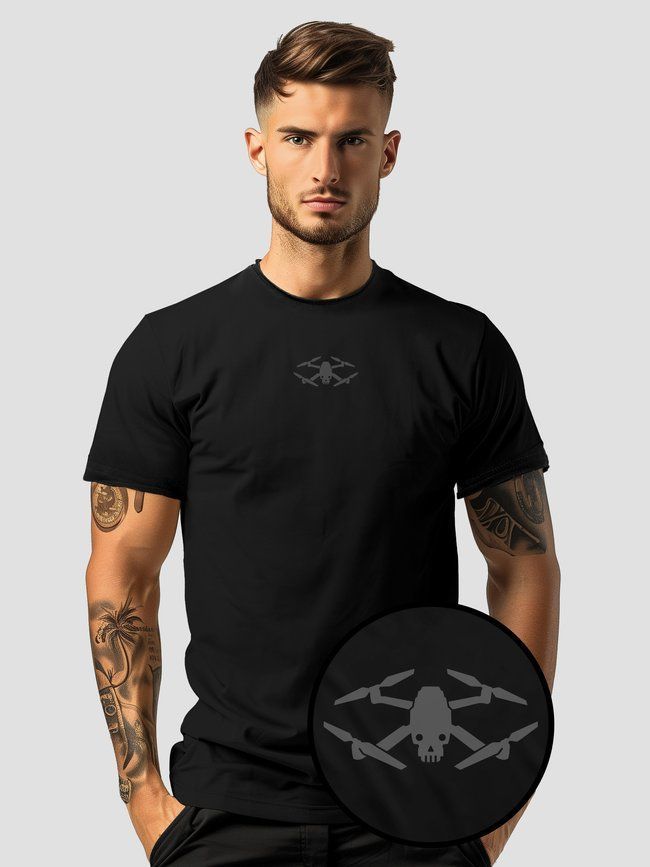 Футболка чоловіча "Drone Skull", Чорний, M