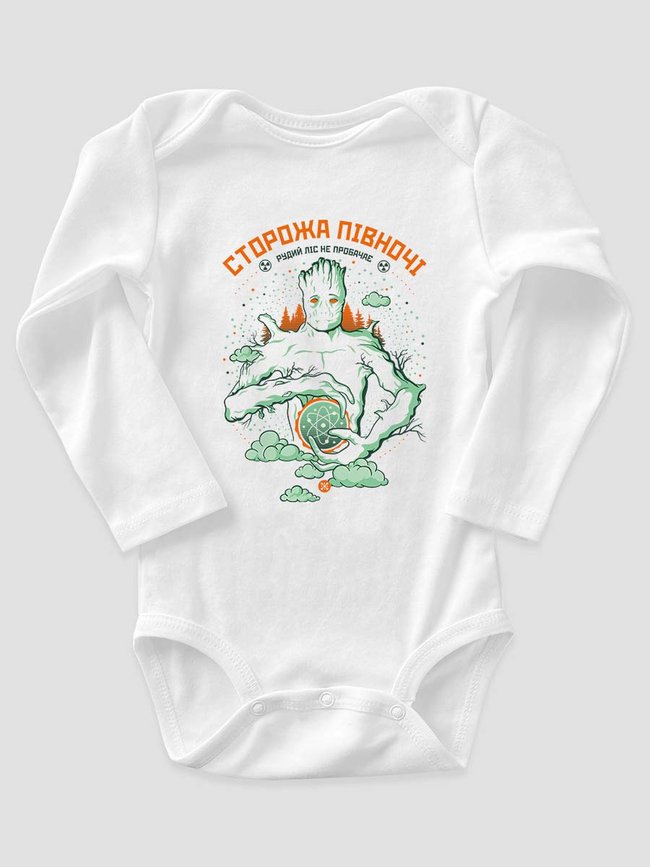 Kid's Bodysuite “The Guard of the North, Red Forest Doesn’t Forgive”, White, 68 (3-6 month)