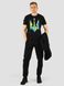 Men's tracksuit set with t-shirt “Ukraine Geometric”, Black, 2XS, XS (104 cm)