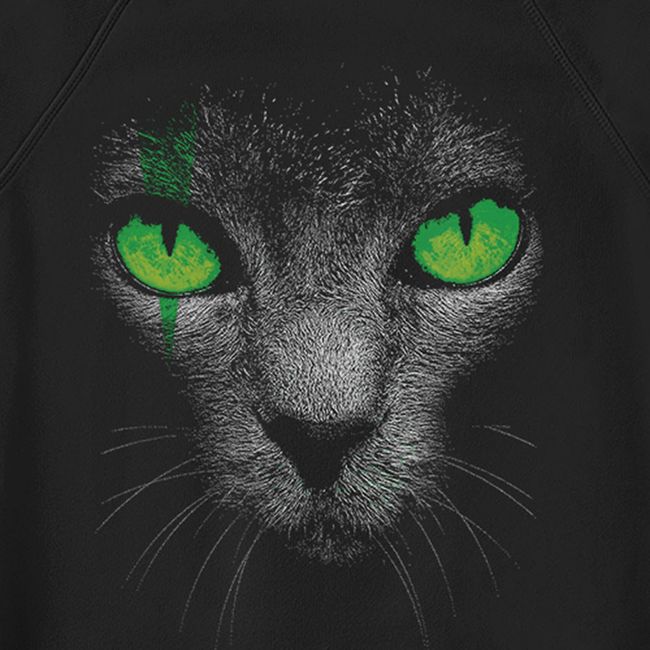 Світшот чоловічий "Green-Eyed Cat", Чорний, M
